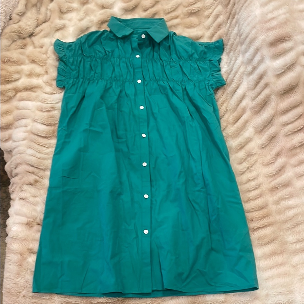 Green Button-Up Dress